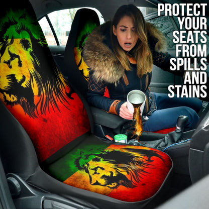 Amazing Gift Ideas Reggae Rasta Lion Car Seat Covers Custom 2 210301 - YourCarButBetter