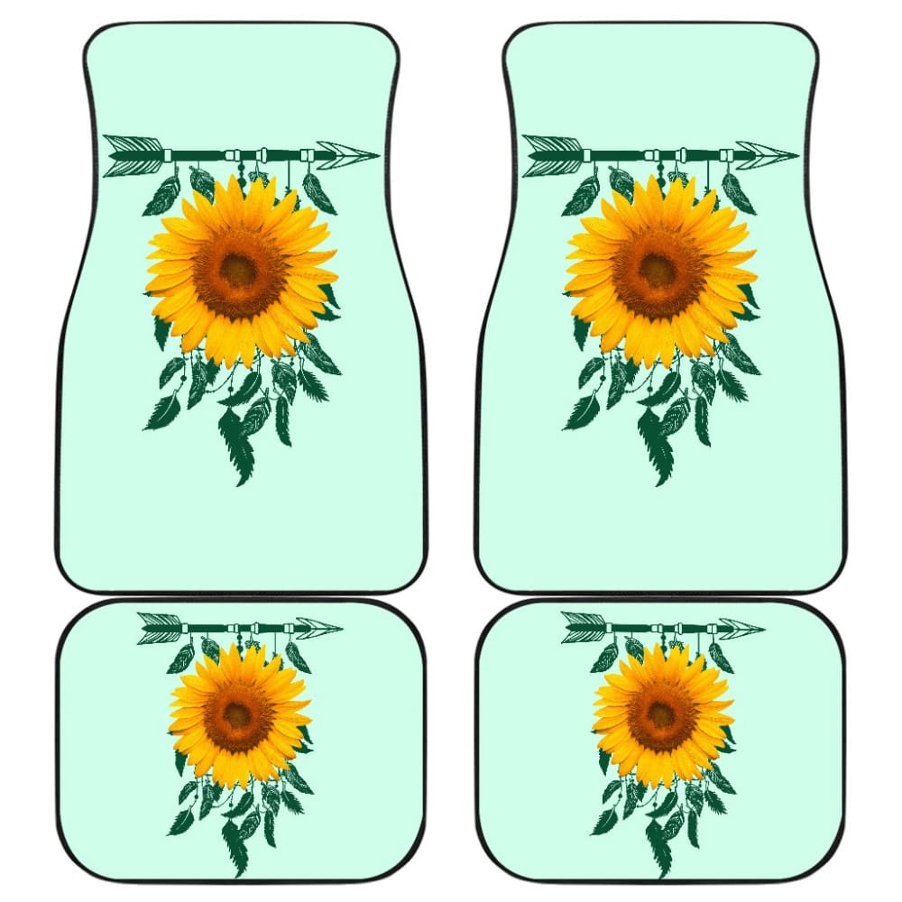 Amazing Gift Ideas Sunflower Native American Pattern Celeste Background Car Floor Mats 212204 - YourCarButBetter