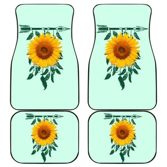 Amazing Gift Ideas Sunflower Native American Pattern Celeste Background Car Floor Mats 212204 - YourCarButBetter
