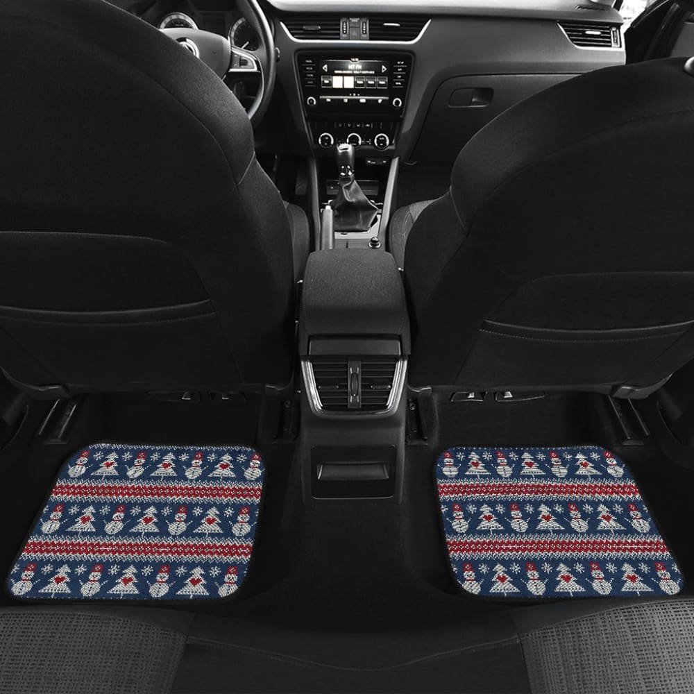 Amazing Gift Ideas Ugly Christmas Snowman Pattern Car Floor Mats 211903 - YourCarButBetter