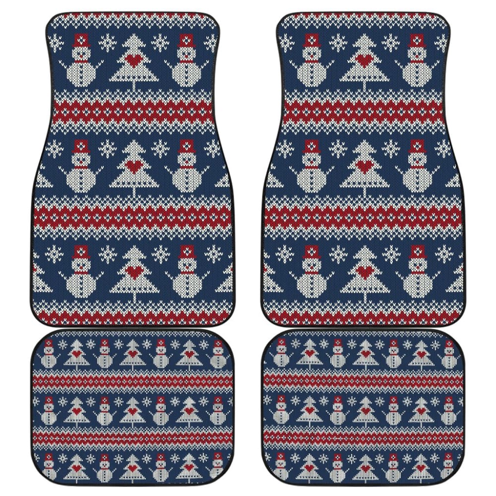 Amazing Gift Ideas Ugly Christmas Snowman Pattern Car Floor Mats 211903 - YourCarButBetter