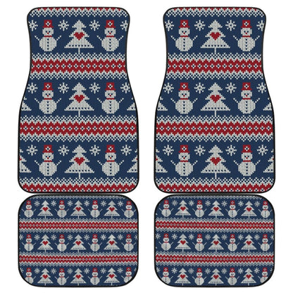 Amazing Gift Ideas Ugly Christmas Snowman Pattern Car Floor Mats 211903 - YourCarButBetter