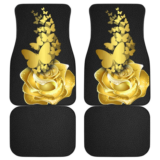 Amazing Golden Rose and Butterfly Car Floor Mats 210902