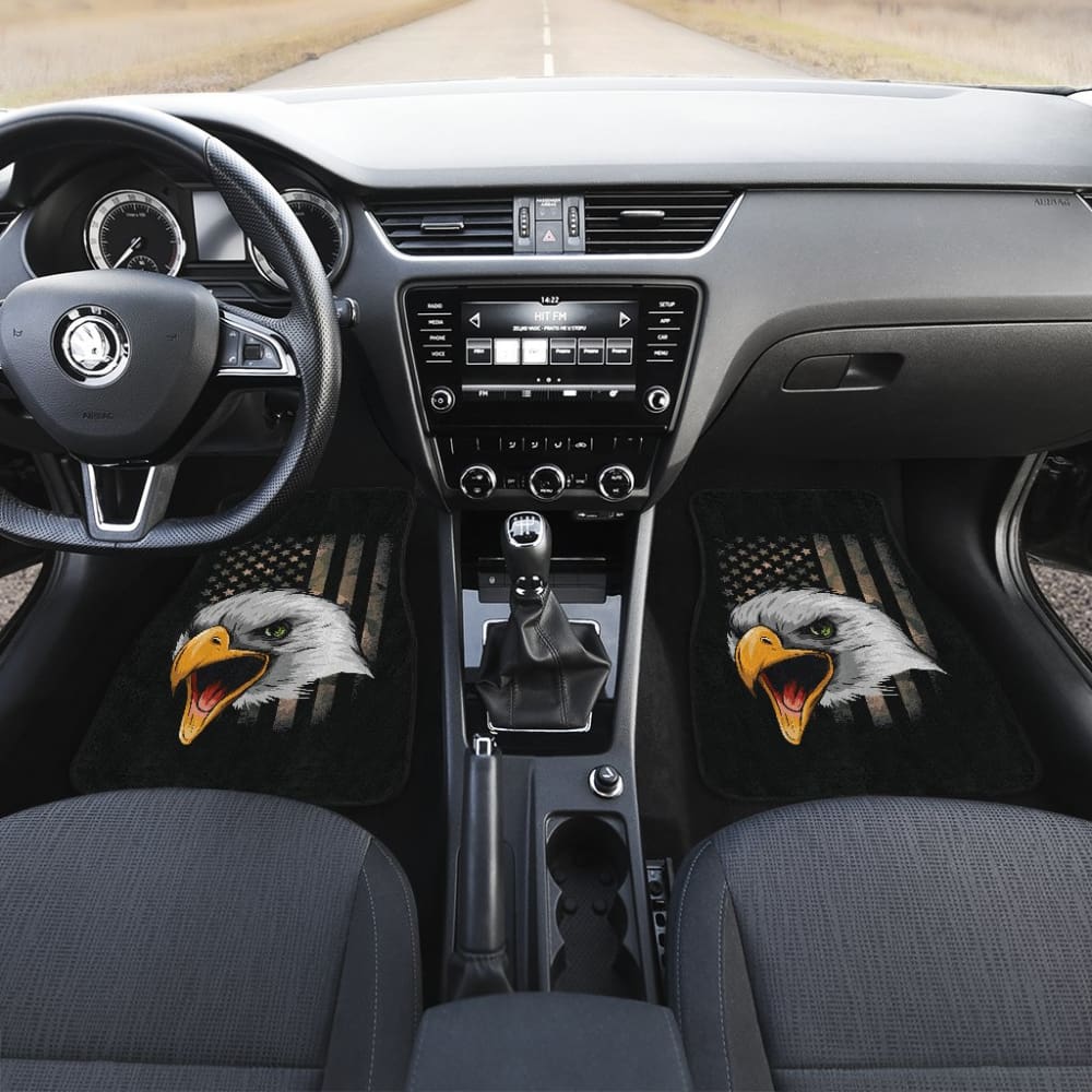 Amazing Green American Flag Custom Eagle Car Floor Mats 211803 - YourCarButBetter