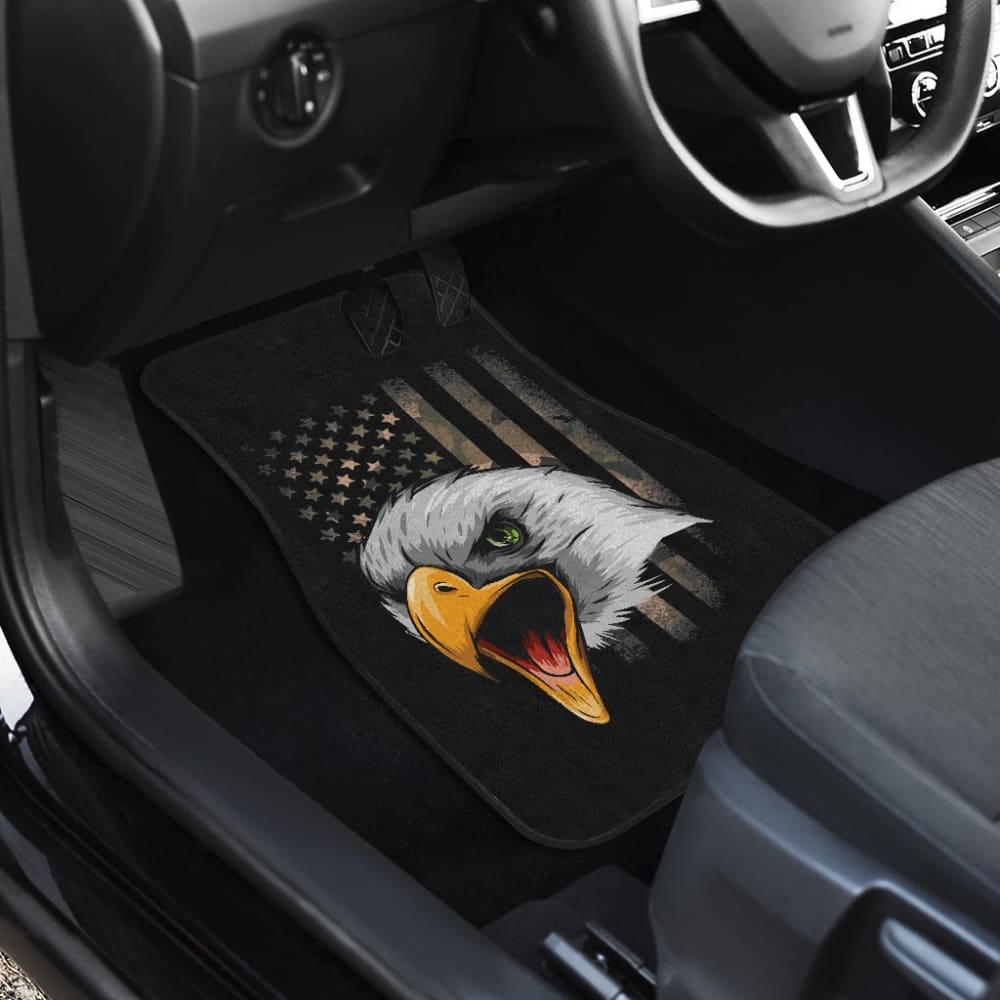 Amazing Green American Flag Custom Eagle Car Floor Mats 211803 - YourCarButBetter