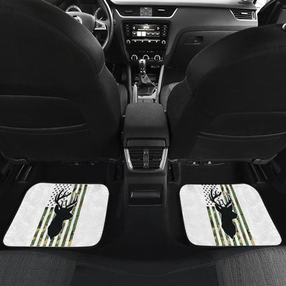Amazing Green American Flag Deer Hunting Car Floor Mats 211803 - YourCarButBetter