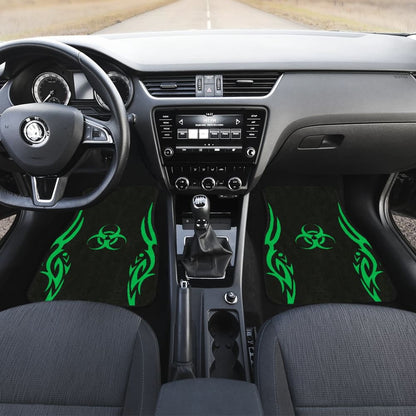 Amazing Green Biohazard Car Floor Mats 211401 - YourCarButBetter