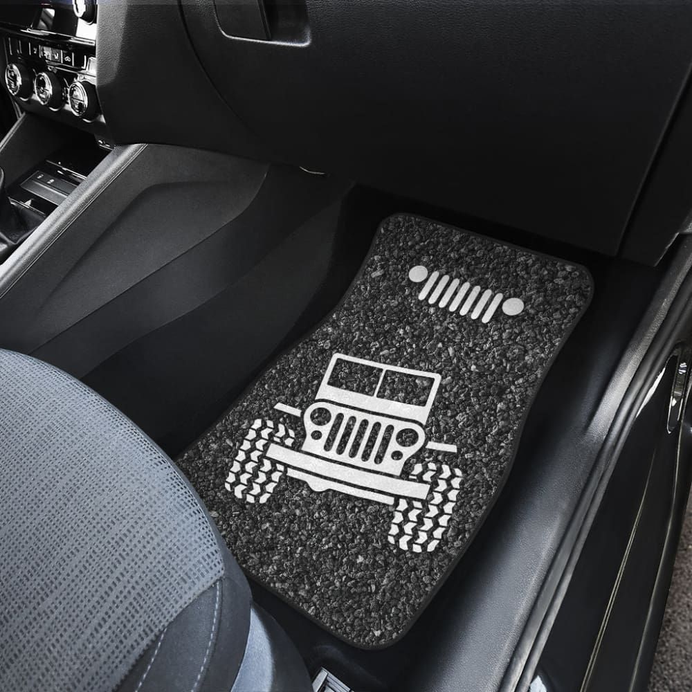 Amazing Jeep Offroad Gray White Asphalt Car Floor Mats Custom 2 211001 - YourCarButBetter