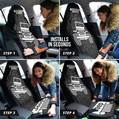 Amazing Jeep Offroad Gray White Asphalt Car Seat Covers Custom 1 211001 - YourCarButBetter
