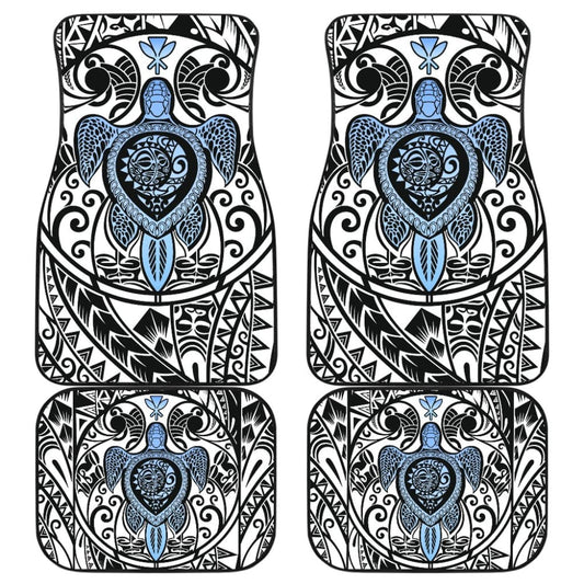 Amazing Kanaka Maoli Hawaiian Polynesian Tattoo Turtle Car Floor Mats 210805 - YourCarButBetter