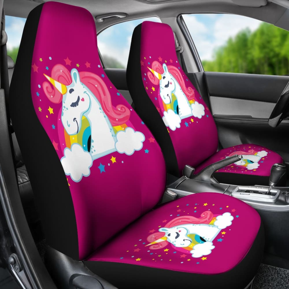 Amazing LGBT Unicorn Pink Themed Car Seats Covers 211204 - YourCarButBetter