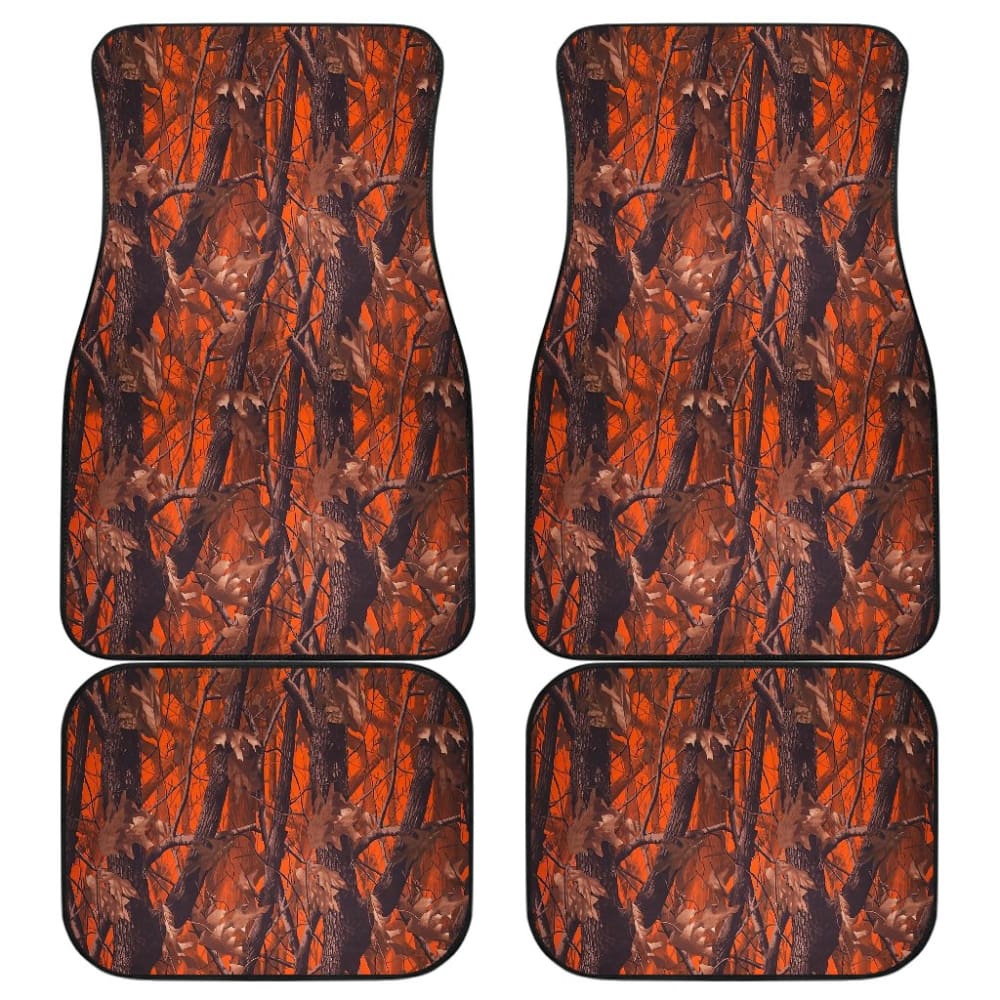 Amazing Orange Camouflage Car Floor Mats 210807 - YourCarButBetter