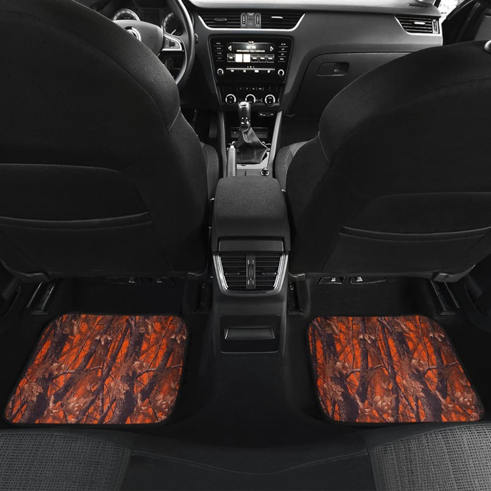 Amazing Orange Camouflage Car Floor Mats 210807 - YourCarButBetter