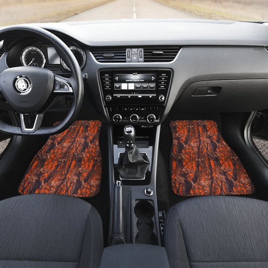 Amazing Orange Camouflage Car Floor Mats 210807 - YourCarButBetter