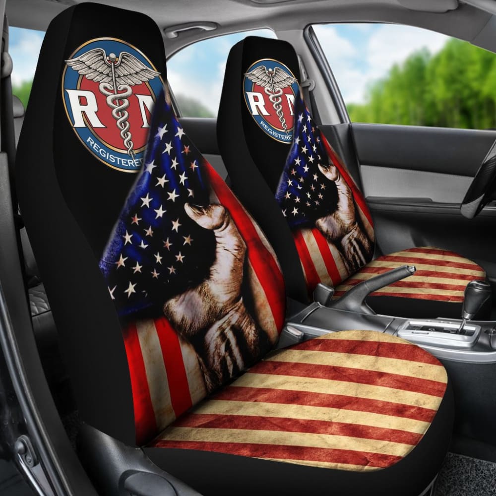 Amazing Patriot Nurse American Flag Car Seat Covers 211804 - YourCarButBetter