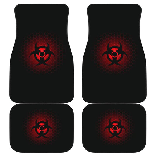Amazing Red Alert Biohazard Car Floor Mats 211401 - YourCarButBetter