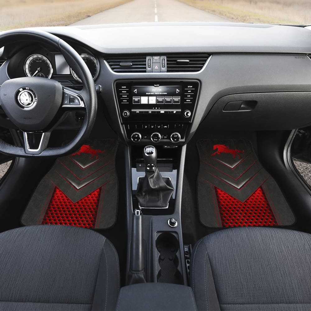 Amazing Red Horse Metallic Custom Style Printed Car Floor Mats 211501 - YourCarButBetter
