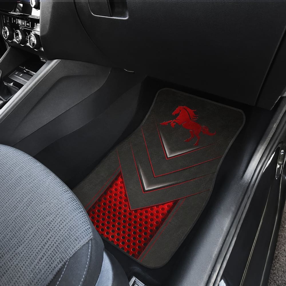 Amazing Red Horse Metallic Custom Style Printed Car Floor Mats 211501 - YourCarButBetter