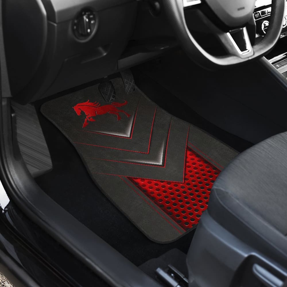Amazing Red Horse Metallic Custom Style Printed Car Floor Mats 211501 - YourCarButBetter