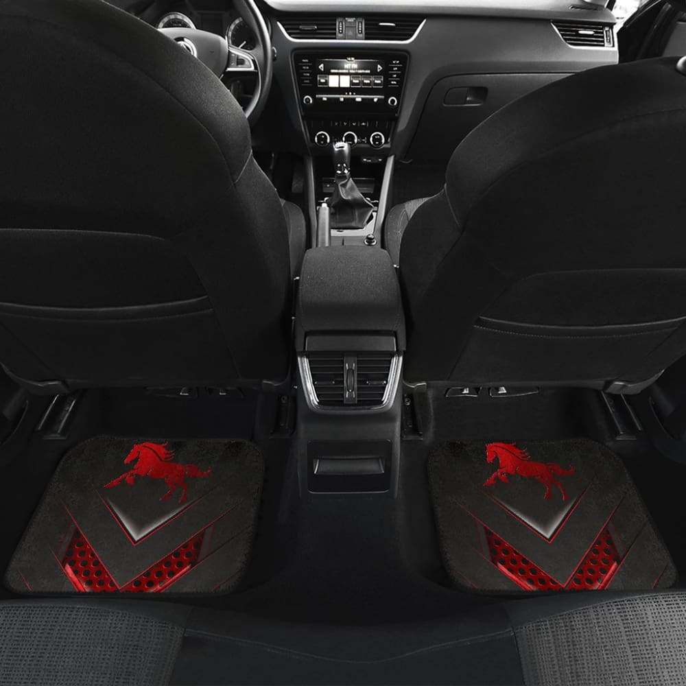 Amazing Red Horse Metallic Custom Style Printed Car Floor Mats 211501 - YourCarButBetter