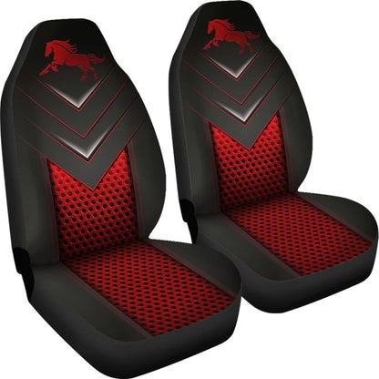 Amazing Red Horse Metallic Custom Style Printed Car Seat Covers 211501 - YourCarButBetter
