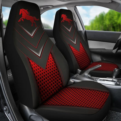Amazing Red Horse Metallic Custom Style Printed Car Seat Covers 211501 - YourCarButBetter