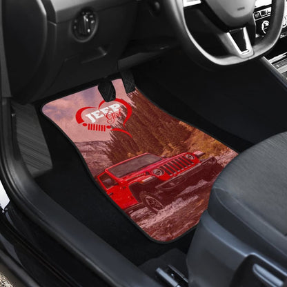 Amazing Red Jeep Girl Car Floor Mats 211703 - YourCarButBetter