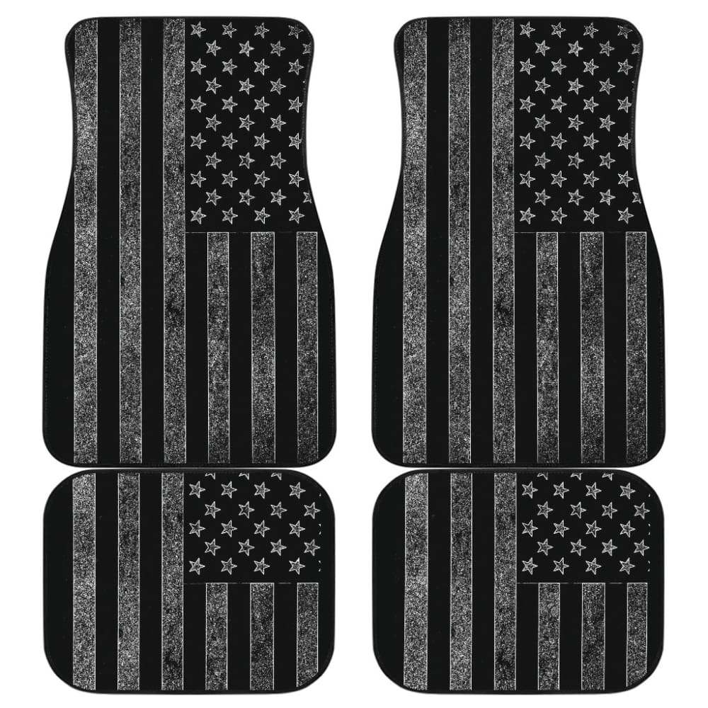 Amazing Thin Gray Line American Flag Car Floor Mats 212703 - YourCarButBetter