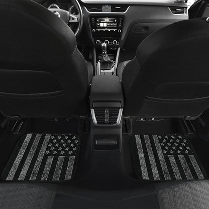 Amazing Thin Gray Line American Flag Car Floor Mats 212703 - YourCarButBetter