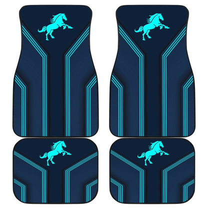 Amazing Turquoise Horse Mustang Custom Metallic Style Printed Car Floor Mats 211407 - YourCarButBetter
