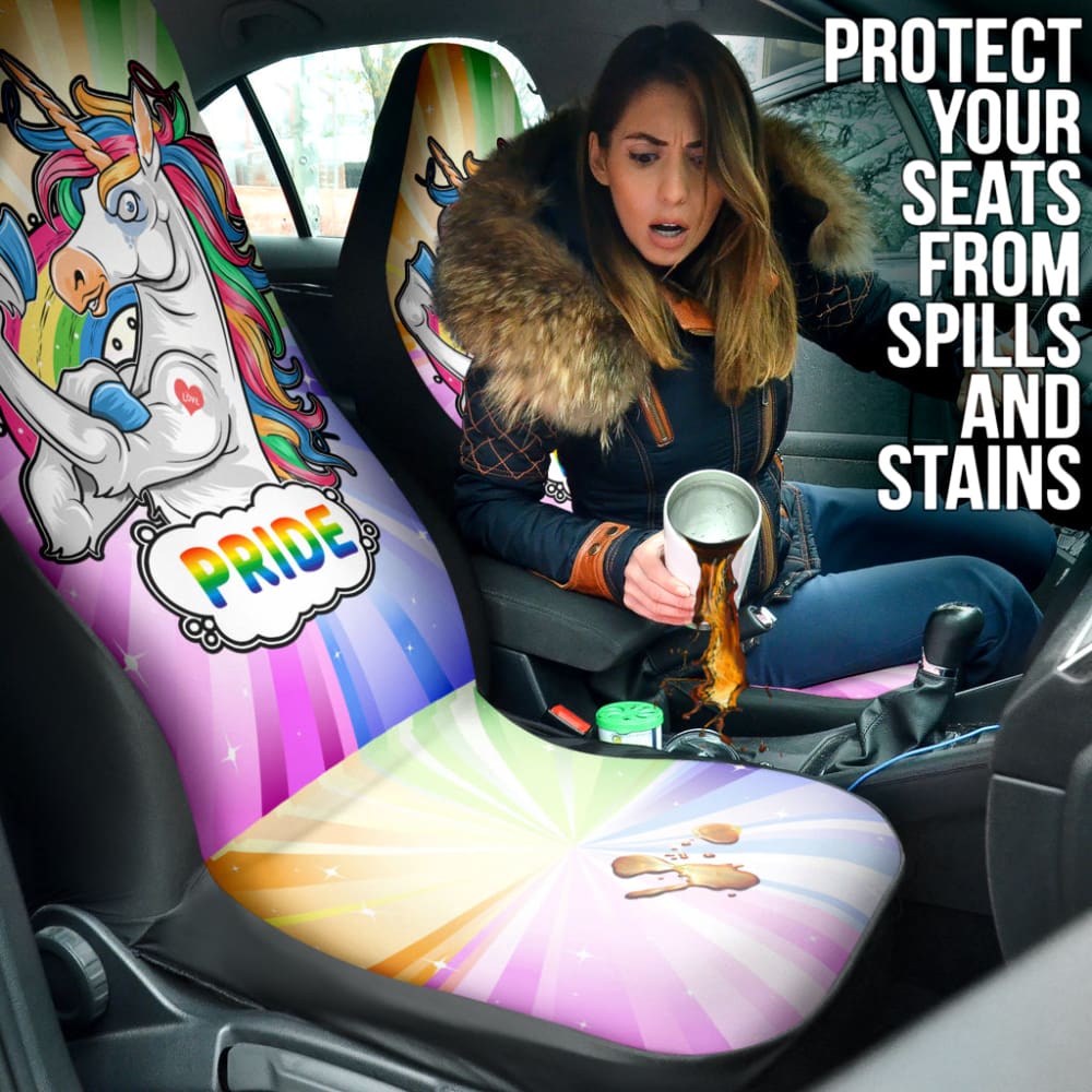 Amazing Unicorn LGBT Pride Car Seat Covers 210201 - YourCarButBetter