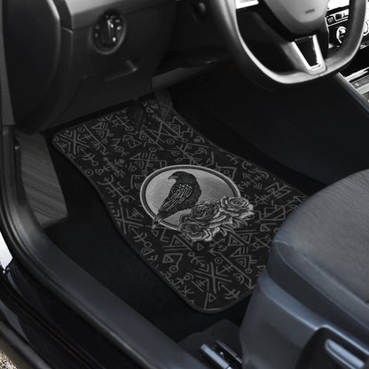 Amazing Viking Odin Raven Floral Rune Symbols Car Floor Mats 212802 - YourCarButBetter