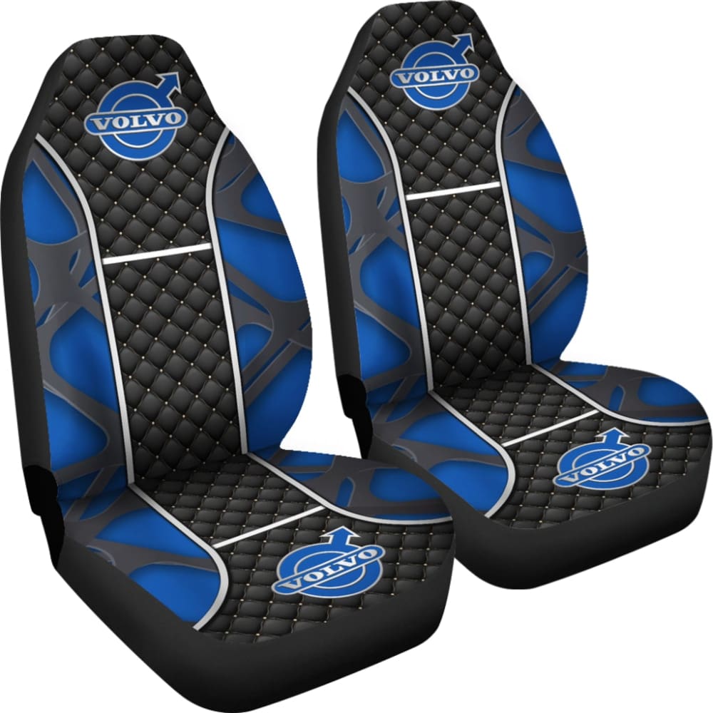 Amazing Volvo Black And Blue Themed Printed Car Seat Covers 210901 - YourCarButBetter