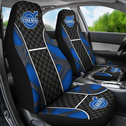 Amazing Volvo Black And Blue Themed Printed Car Seat Covers 210901 - YourCarButBetter