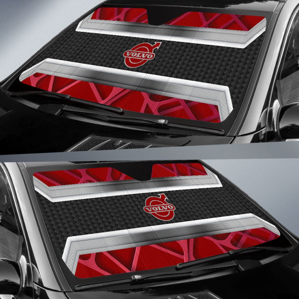 Amazing Volvo Red Black Themed Printed Car Auto Sun Shades 210901 - YourCarButBetter