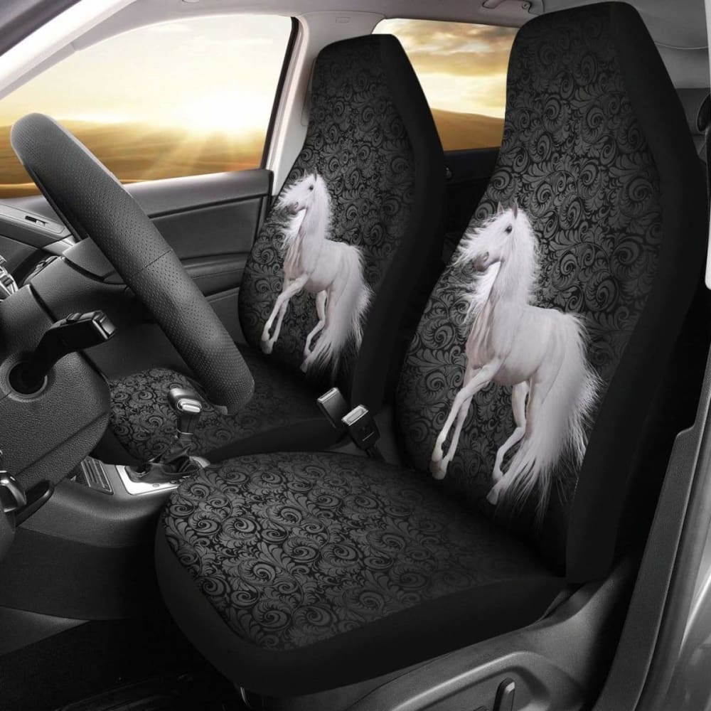 Amazing White Horse Car Seat Covers 04 170804