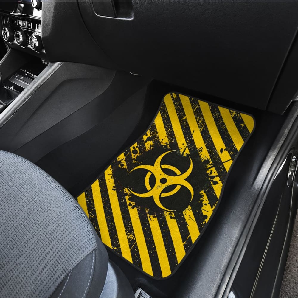 Amazing Yellow Biohazard Car Floor Mats 211401 - YourCarButBetter