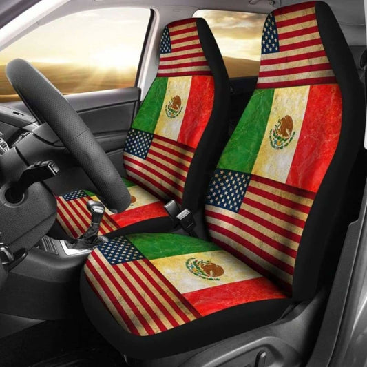 America-Mexico Flag Seat Cover 01 153908 - YourCarButBetter