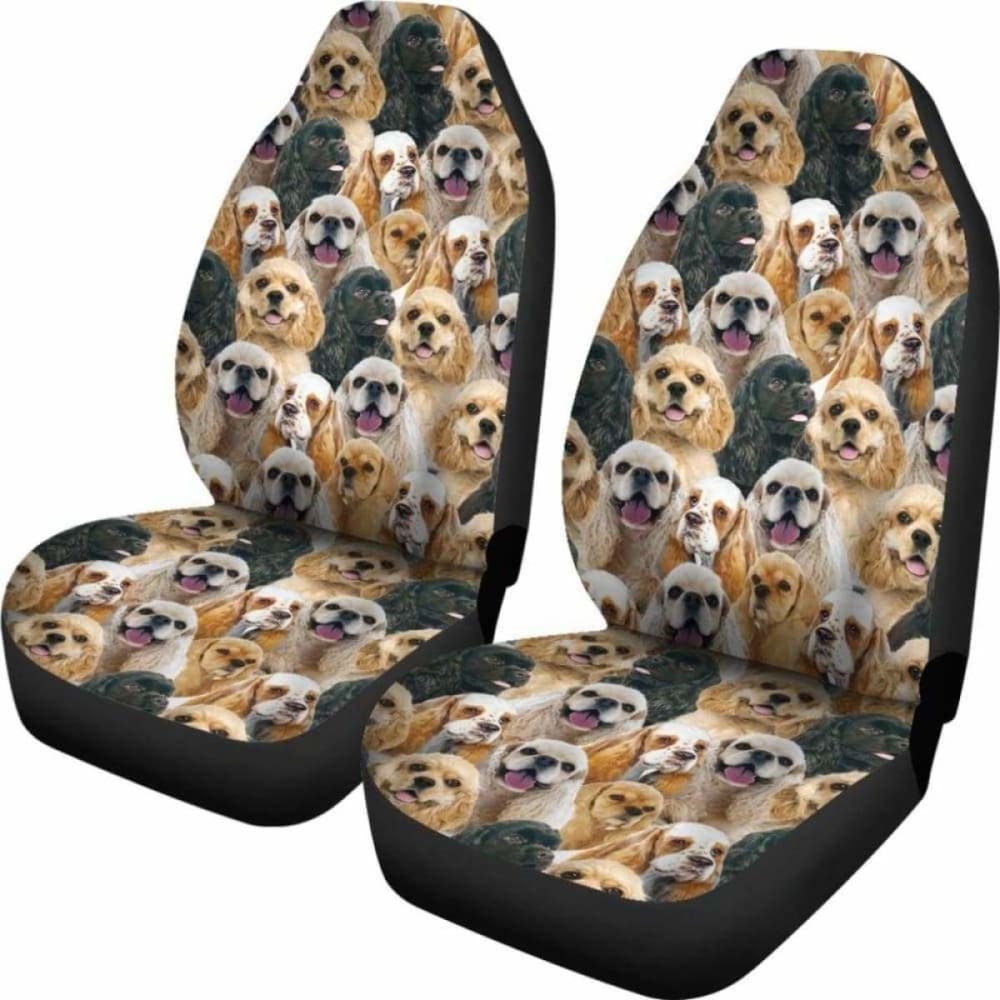 American Cocker Spaniel Full Face Car Seat Covers 195016 - YourCarButBetter