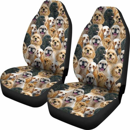 American Cocker Spaniel Full Face Car Seat Covers 195016 - YourCarButBetter