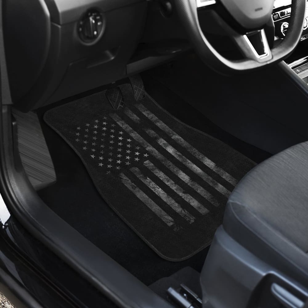 American Flag Black Car Floor Mats 212304 - YourCarButBetter