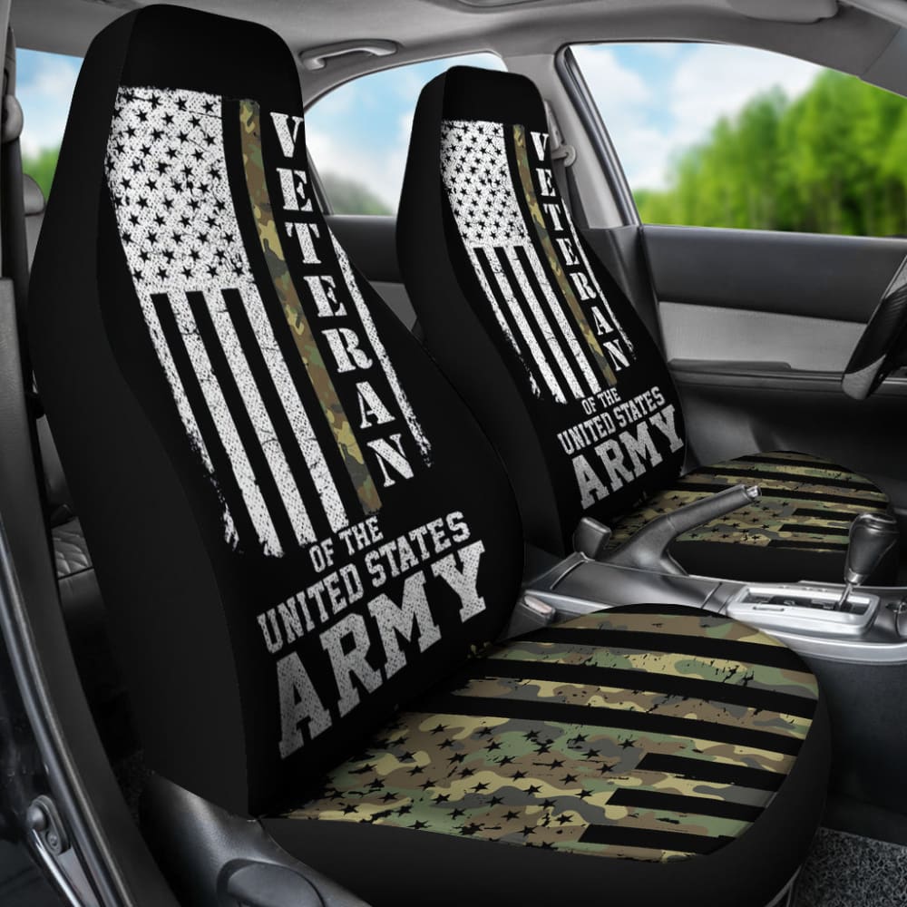 American Flag Camo Proud Us Army Veteran Car Seat Covers 550317 - YourCarButBetter