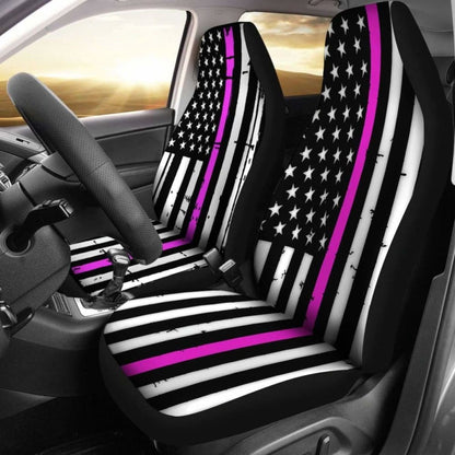 American Flag Car Seat Covers Pink Stripe (Set of 2) 203011
