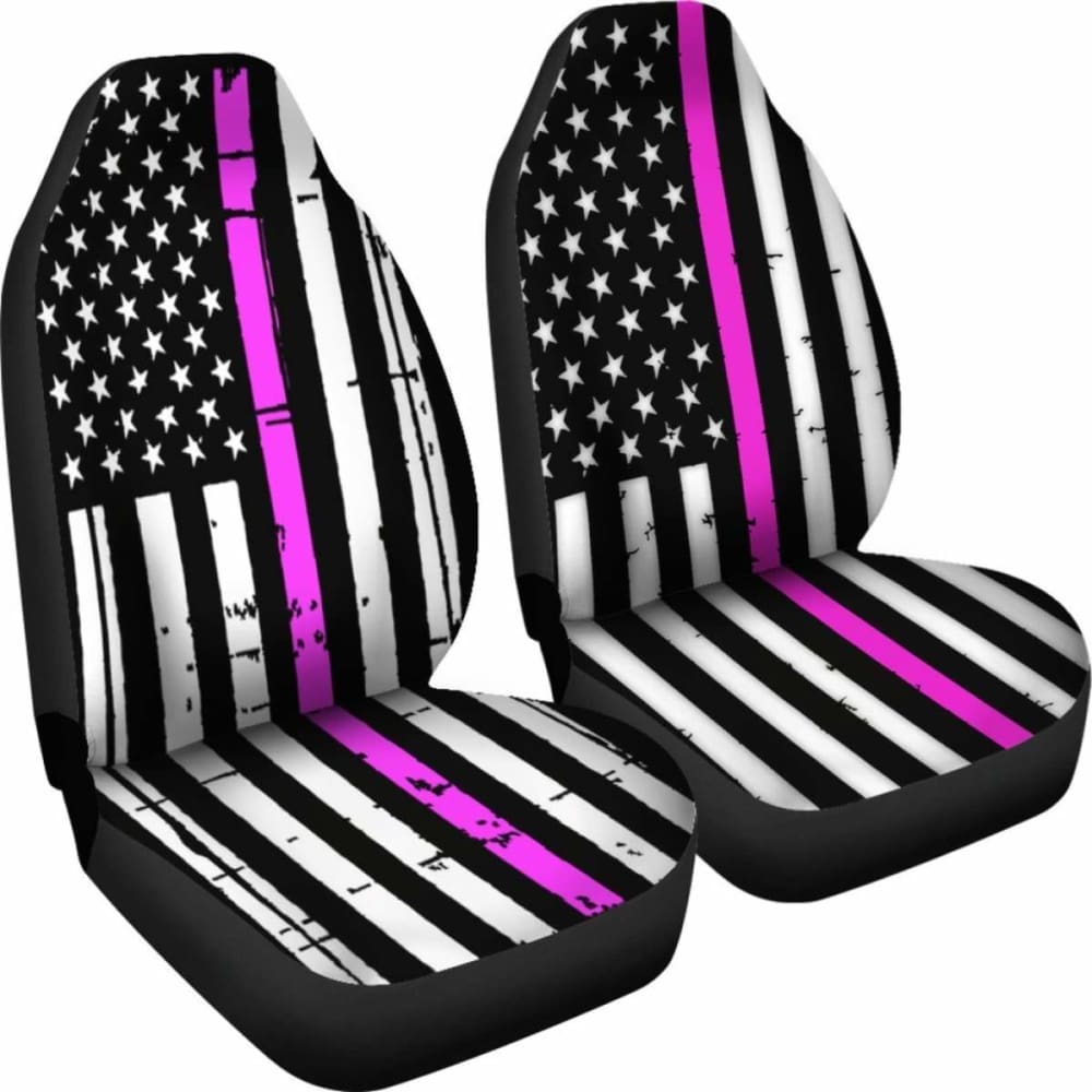 American Flag Car Seat Covers Pink Stripe (Set of 2) 203011