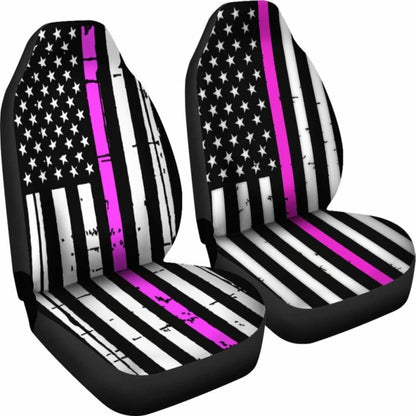American Flag Car Seat Covers Pink Stripe (Set of 2) 203011