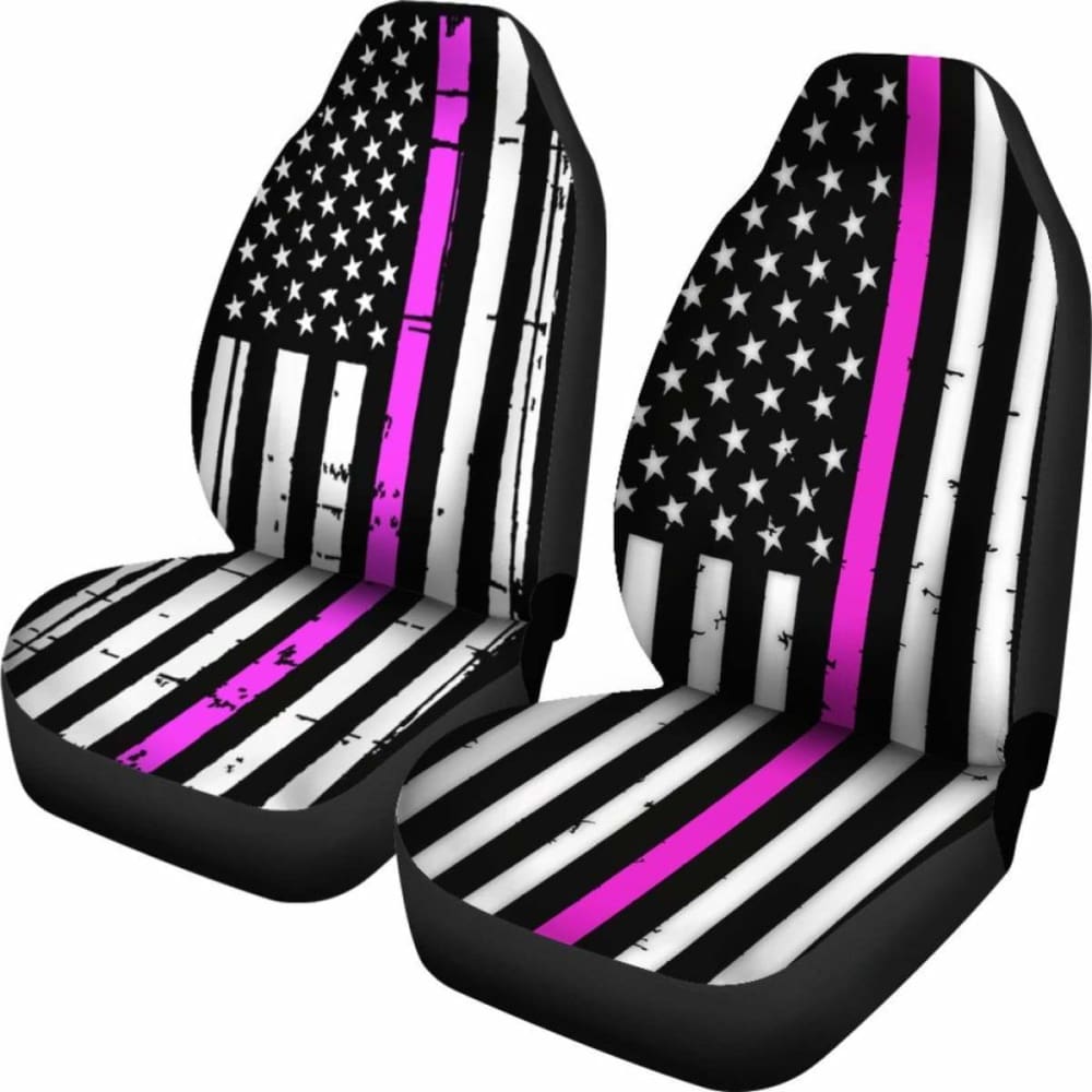 American Flag Car Seat Covers Pink Stripe (Set of 2) 203011