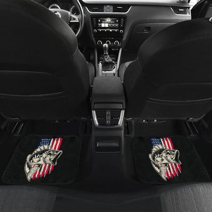 American Flag Largemouth Bass Fishing Car Floor Mats 210906 - YourCarButBetter