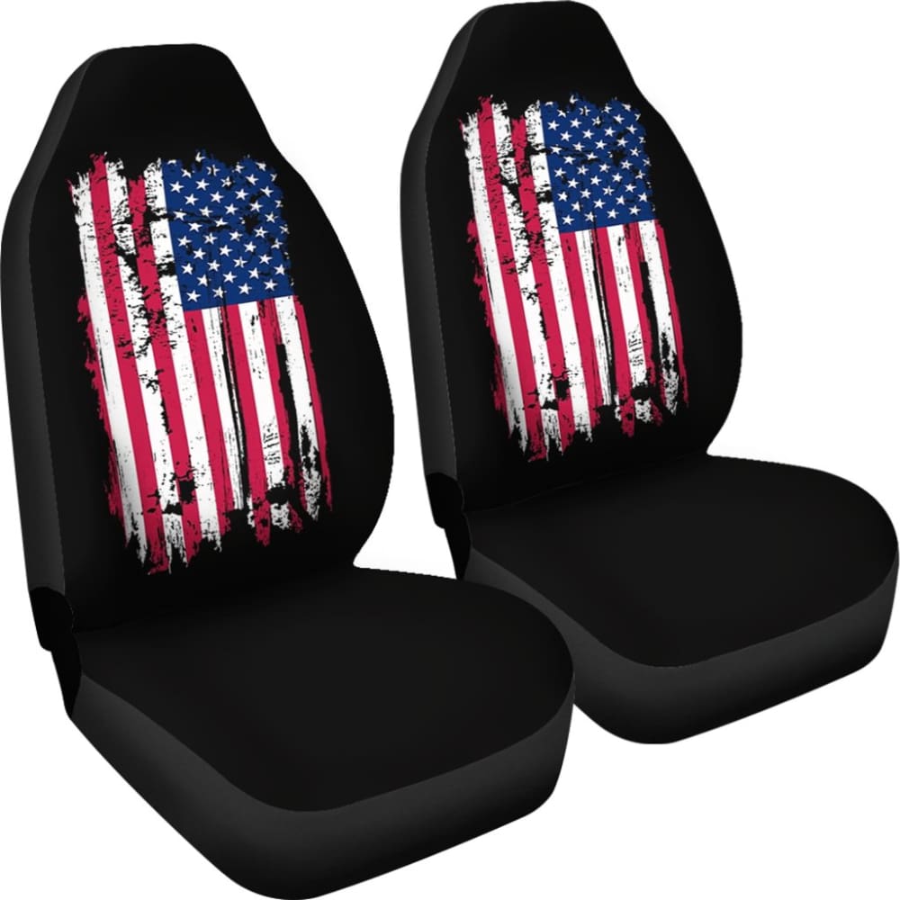 American Flag On Black Car Seat Covers 211005 - YourCarButBetter