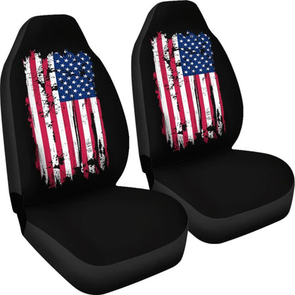 American Flag On Black Car Seat Covers 211005 - YourCarButBetter