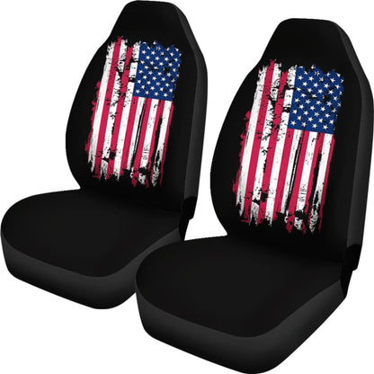 American Flag On Black Car Seat Covers 211005 - YourCarButBetter